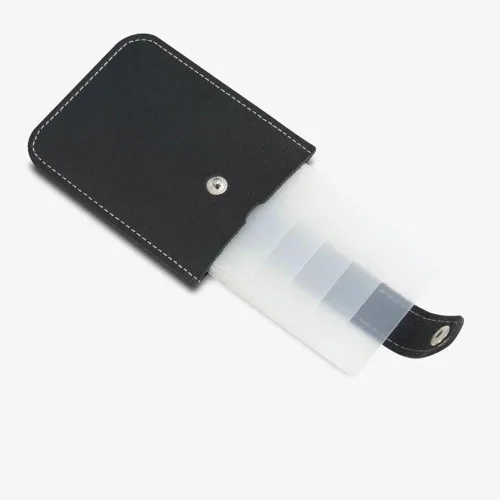Vista 8 de Crazyview Cardcarie - Organizador de tarjetas extraíble, bolsa organizadora de cuero con cierre a presión, organizador de tarjetas extraíble