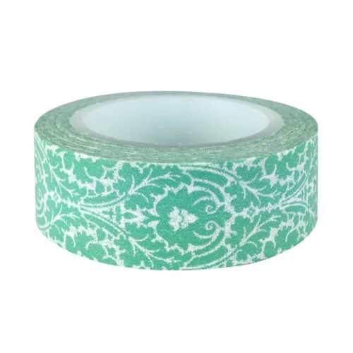 Vista 3 de Wrapables Damasco japonés washi cinta adhesiva - hoja vintage negra