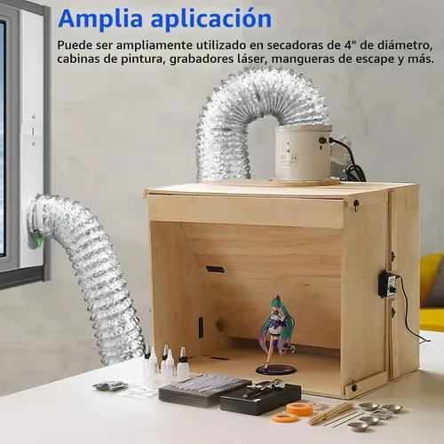 Vista 6 de Kit de ventana de ventilación de secadora para manguera de ventilación de secadora de 4 pulgadas de diámetro, kit de ventilación ajustable
