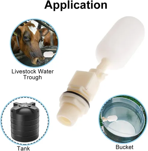 Vista 5 de Flotador de agua Walve 3/4" válvula de flotador ajustable femenina para tanques de agua, DN20 Automatic Water Fill Feed Device for Ponds