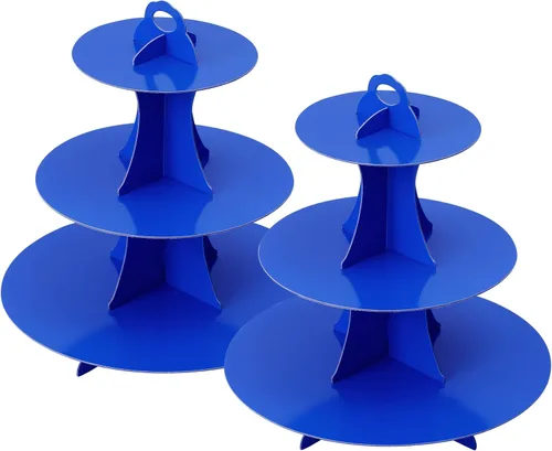 Vista 41 de Soleebee Soporte redondo de 3 niveles para cupcakes, torre de cartón para cupcakes, torre de soporte para pasteles de postre para decoración