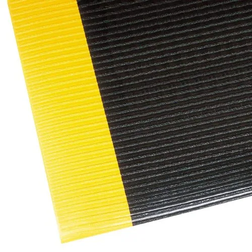 Vista 7 de NoTrax 406 Razorback™ Esterilla Antifatiga acanalada, 2' X 3' Negro/Amarillo