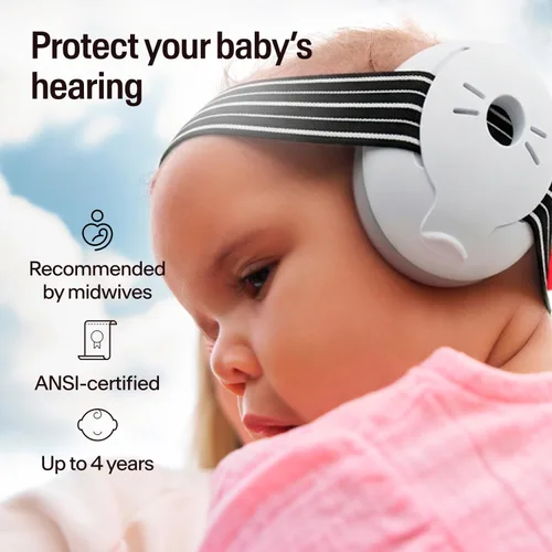 Vista 2 de Alpine Muffy - Protección de oídos para bebés y niños pequeños de hasta 36 meses, certificado CE y ANSI, orejeras con reducción de ruido, cómodos