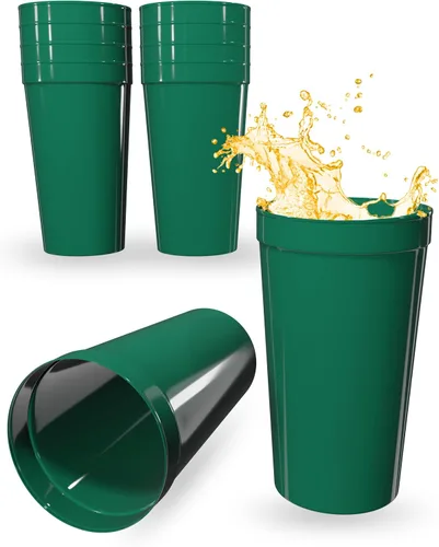 Vista 82 de PartyPrints Paquete de 100 vasos pequeños de plástico en blanco reutilizables de 10 a 12 onzas, vasos de estadio a granel, sin BPA, aptos