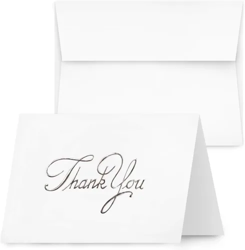 Vista 7 de Tarjetas de felicitación de color crema de agradecimiento en relieve de lámina dorada, ideal para vacaciones, baby showers, cumpleaños, bodas