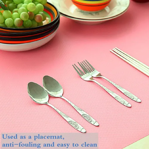 Vista 3 de Revestimiento para estantes, revestimientos de cajones para cocina, no adhesivo, resistente al agua, agarre fuerte, fácil de limpiar y recortar