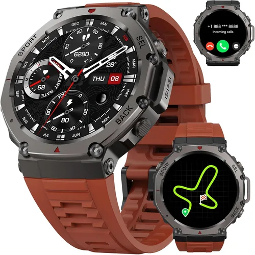 Vista 7 de Reloj inteligente con GPS: reloj deportivo impermeable de 164.0 ft para exteriores con pantalla AMOLED, monitor de frecuencia cardíaca, más de 170