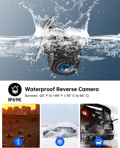 Vista 4 de 1080P Car Reverse Camera with Night Vision, 170° Angle, CVBS Switch IP69 Protection Suits Wet Conditions; AHD 1920 x 1080P Output Gives Clear Rear