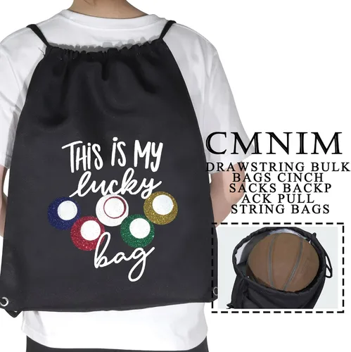 Vista 5 de CMNIM Lucky Bigo - Mochila con cordón, bolsa para jugador, regalo para los amantes de los juegos, bolsa deportiva para gimnasio, Cordón Lucky Bingo