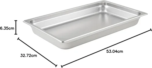 Vista 7 de Winco Bandeja de mesa de vapor antiatascos de tamaño completo de 2.5 pulgadas de profundidad, calibre 25, NSF, acero inoxidable, mediano, 2.5