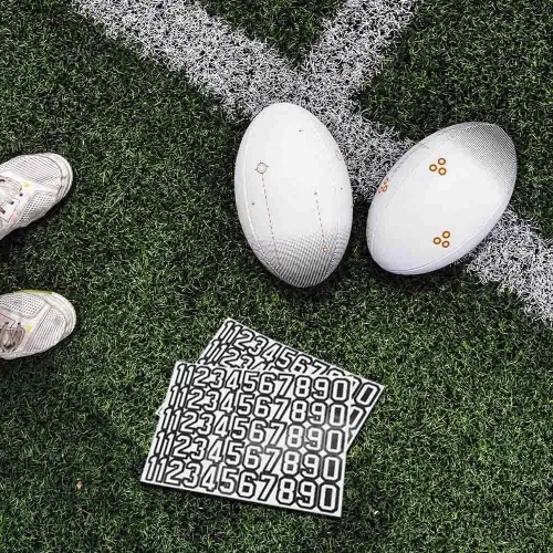 Vista 4 de 110 calcomanías autoadhesivas para casco de fútbol, números deportivos, impermeables, accesorios para béisbol, bateo, 1.5 pulgadas
