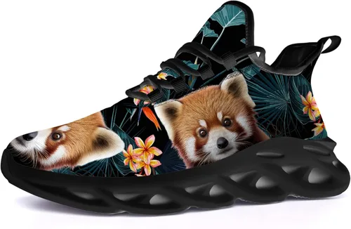 Vista 6 de Zapatos de panda rojo para mujeres y hombres, para correr, atletismo, caminar, tenis, tenis ligeros, zapatos de animales, regalos para él y ella