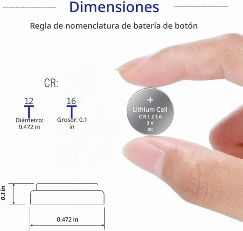Vista 2 de UOGTNON Batería de litio CR1216 3V Watch (paquete de 10)