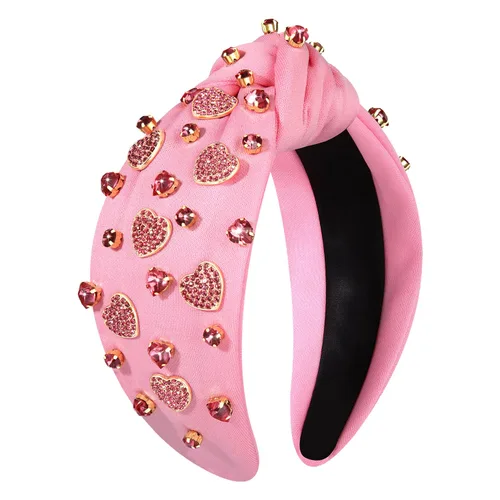 Vista 26 de mokkia Diademas de corazón para el día de San Valentín para mujer, accesorios para el día de San Valentín, diadema anudada con corazón con cuentas
