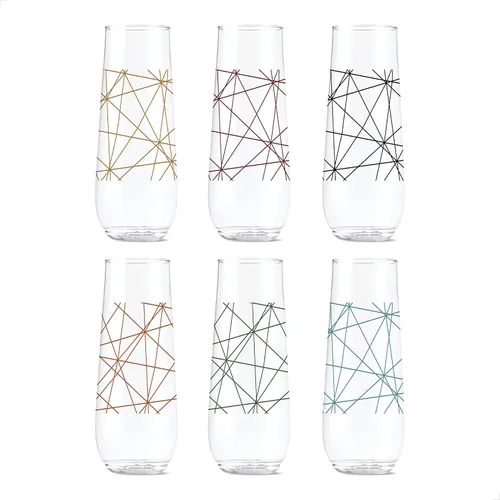 Vista 15 de TOSSWARE POP Vino Designer Series - Formas 2, juego de 6, calidad premium, reciclables, irrompibles y transparentes de plástico transparente