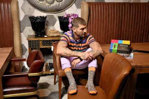 Vista 5 de Calcetines de media pantorrilla para hombre, diseño de animales locos, casual, algodón, talla 9, 13, divertido, colorido, novedad, arte, hombre