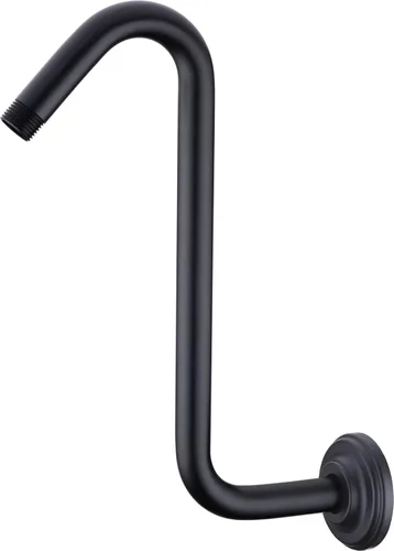 Vista 8 de TRUSTMI Brazo de ducha en forma de S de 12 pulgadas con brida resistente montado en la pared, tubo de extensión de cabezal de ducha con 9 pulgadas