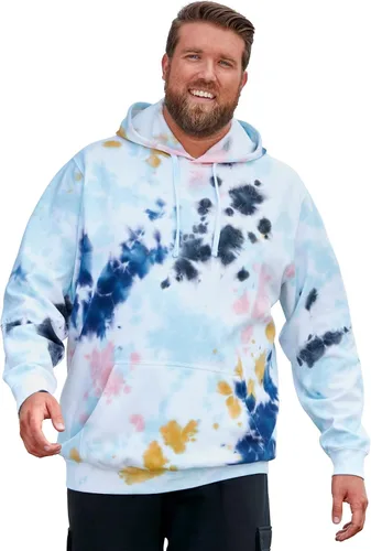 Vista 6 de KingSize Sudadera con capucha de forro polar grande y alta para hombre Negro
