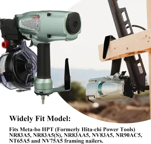 Vista 2 de Gancho para colgar herramientas de viga 889661M, ampliamente compatible con herramientas Metabo HPT, Soporte para pistola de enmarcado y techado