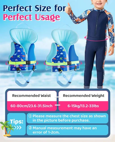 Vista 7 de HeySplash Chaleco de natación para niños pequeños, flotadores para niños de 22 a 44 libras/22 a 55 libras, chaqueta de natación para niños