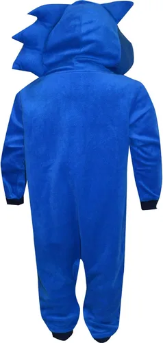 Vista 2 de Komar Kids Sonic the Hedgehog - Pijama tipo mameluco azul para niños