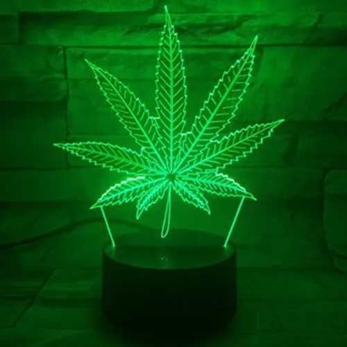 Vista 11 de 420 hojas 3D LED lámpara de mesa luz nocturna ilusión visual óptica decoración del hogar iluminación