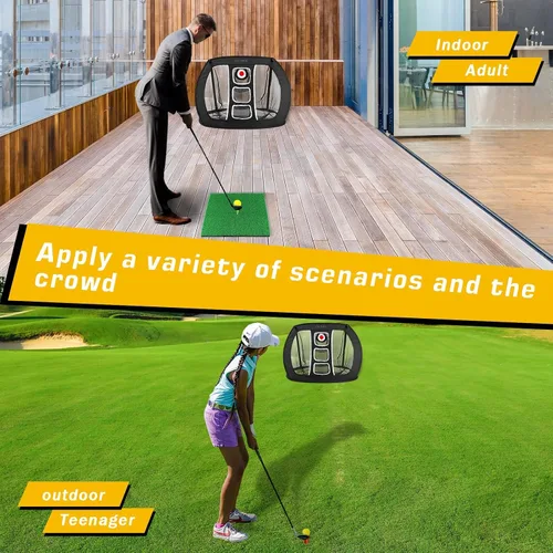 Vista 7 de Red de Golf Pop Up para Chipping, Red de Objetivo de Golf para Interiores/Exteriores, Red Plegable Portátil para Golpear Golf con 15 Pelotas
