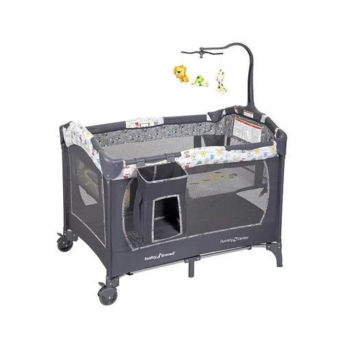 Vista 7 de Baby Trend Comet - Corral plegable rápido con moisés colgante, color gris desierto