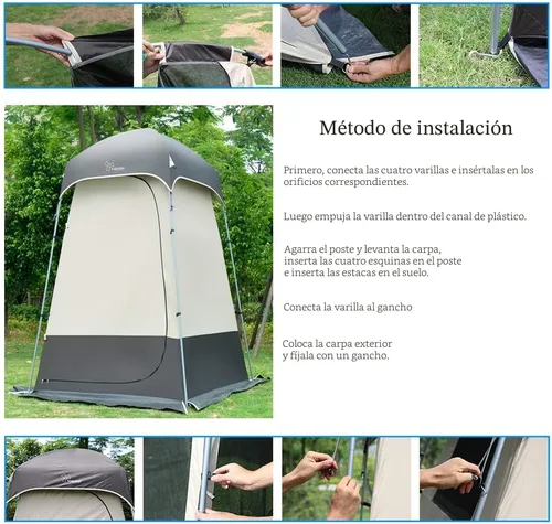Vista 7 de Carpa de Ducha al Aire Libre Cambiador de Privacidad Carpas de Camping Portátiles