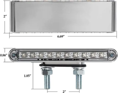 Vista 6 de Partsam Kit de barras de luz LED rojo/ámbar con lente transparente de doble cara para camión semi remolque