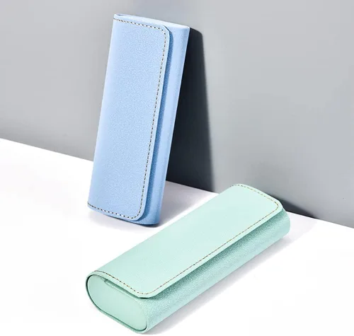 Vista 3 de Funda rígida para lentes, de piel sintética, para hombres, mujeres