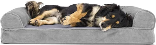 Vista 21 de Furhaven - Cama ortopédica para perros, estilo sofá, acolchada, con funda extraíble y lavable, marrón tostado, tamaño jumbo (XL)