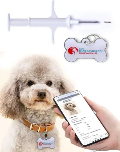 Vista 9 de RexID Kit de implante de microchip para mascotas de 0.049 in y 0.276 in junto con etiqueta de identificación inteligente para conectar al dueño