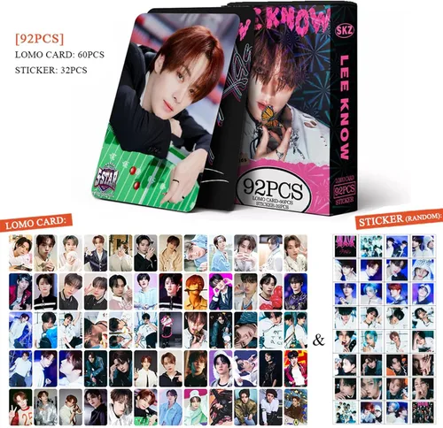 Vista 2 de KPOPBP Stray Kids Tarjetas Fotográficas 60 PCS SKZ Rock Star Álbum Tarjetas de Fotos con 32 PCS Pegatinas Regalo KPOP Tarjetas Lomo Mercancía