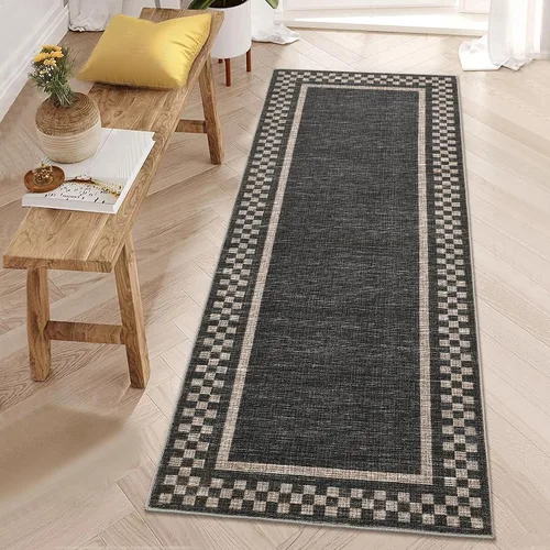 Vista 83 de GarveeHome Alfombra lavable de 5 x 7 pies para sala de estar, alfombra Beige festoneado