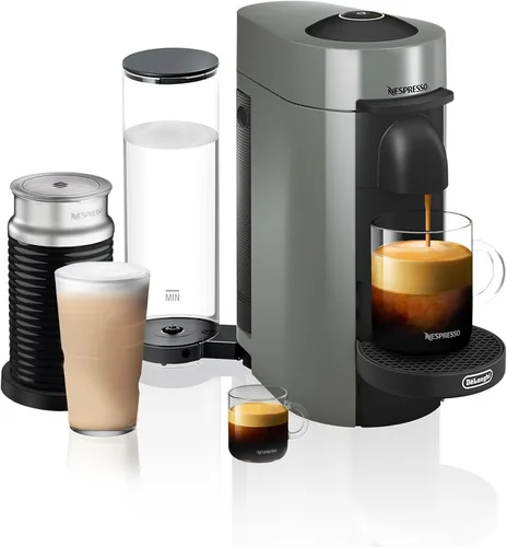 Vista 16 de Nespresso VertuoPlus - Máquina de café y espresso de De'Longhi con espumador de leche Aeroccino, color rojo cereza