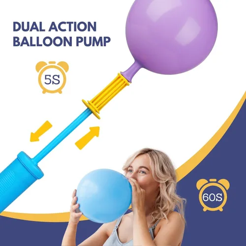 Vista 2 de Miliocry 2 Pack Balloon Pump Handheld Two-Way Dual Action, Hand Blower Air Pumper for Balloons, Ballon Inflator Pumping, Manual Baloon Inflators