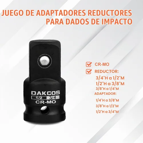 Vista 6 de DAKCOS Juego de adaptadores de enchufe de impacto de 17 piezas, unidad de 1