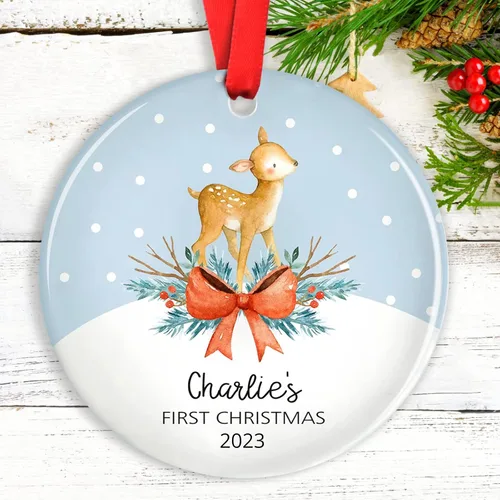 Vista 30 de Adornos de Navidad personalizados para camión volquete, adorno personalizado para bebé, adornos para árbol de Navidad para niños, adornos de camión