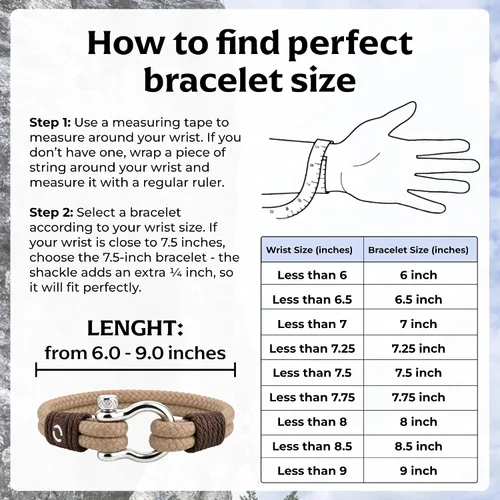 Vista 4 de Pulsera de cuerda para hombre, grillete plateado de acero inoxidable, extremadamente duradera y resistente a los arañazos, impermeable, hecha a Beige