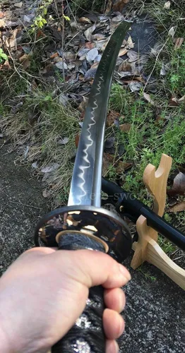 Vista 9 de Espada de espiga completa hecha a mano de 41 pulgadas, katana japonesa de espiga completa forjada a mano, espada samurái de combate real, espada