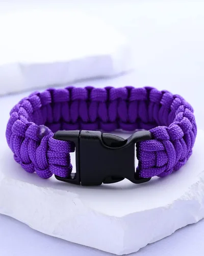 Vista 5 de Pulsera de alerta médica Paracord para hombres y mujeres Pulsera de identificación médica de acero inoxidable con hebillas de liberación lateral