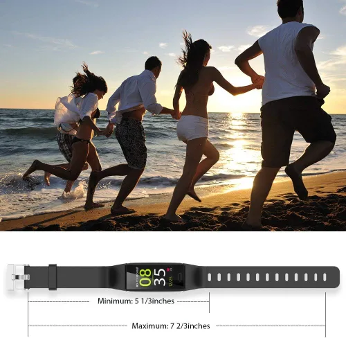 Vista 8 de Rastreador de entrenamiento Zuru, con presión arterial y monitor de sueño, 10 modos de deporte, impermeable, con podómetro, unisex, Negro