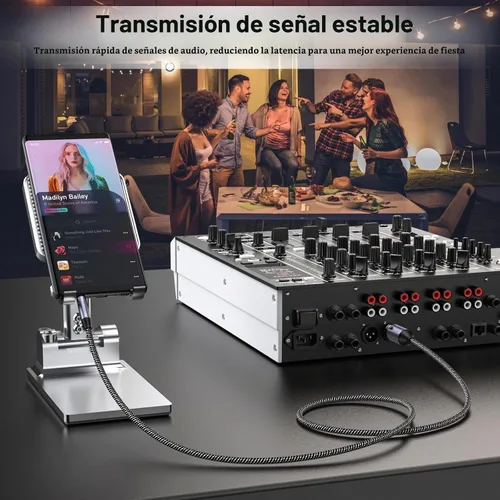 Vista 3 de MOSWAG Cable XLR a 0.1 in de 3 pies, cable hembra de 1/8 pulgadas a XLR, cable TRS de 1/8 pulgadas a micrófono hembra de 3 pines, estéreo