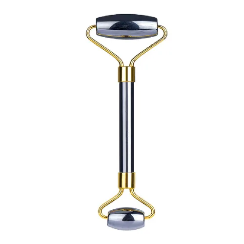 Vista 6 de HOTACE Juego de rodillos faciales y Gua Sha de terahercios naturales, juego de rodillos faciales de piedra energética para el cuidado de la cara