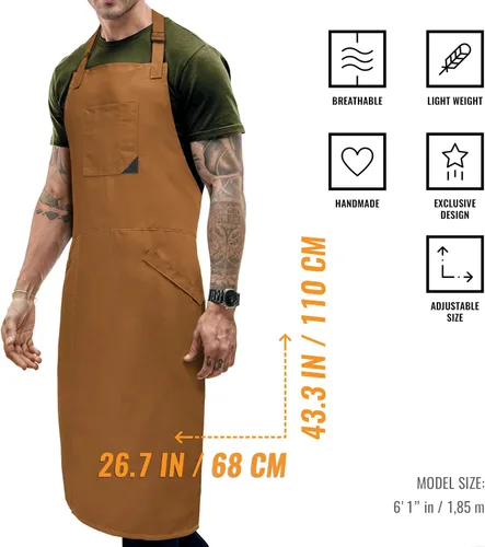 Vista 2 de Under NY Sky Delantal de cerámica – Patas divididas de cobertura completa, trabillas para toallas, cobertura más ajustable para hombres y mujeres