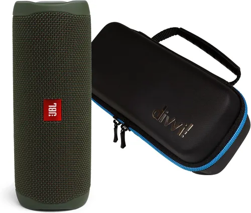Vista 17 de JBL Flip 5 - Parlante portátil inalámbrico Bluetooth impermeable con estuche rígido protector divvi!. Negro