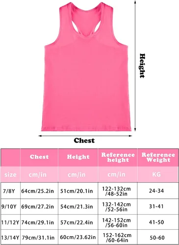 Vista 3 de Camiseta sin mangas de 4 piezas para niñas, con espalda cruzada, para gimnasia y danza