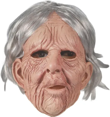 Vista 6 de Máscara realista de hombre anciano, cubierta facial de Halloween, máscara de látex visible para la cabeza, máscara novedosa para disfraz de fiesta