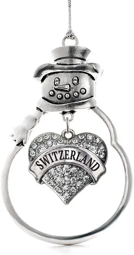 Vista 156 de Colgante de plata con diseño de Detroit con forma de corazón y muñeco de nieve con circonitas cúbicas